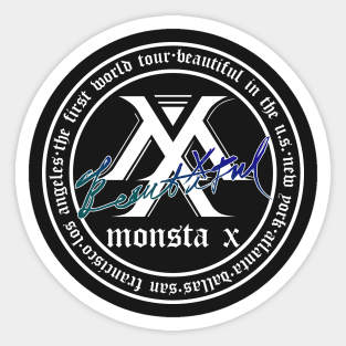 MONSTA X Beautiful World Tour US Stops Logo V2 Sticker